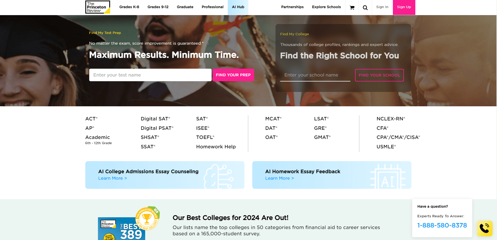 The Princeton Review官网，美国致力于帮助学生实现学业和职业目标的教育辅导服务平台插图